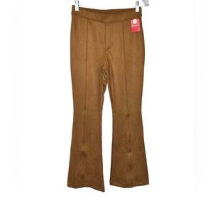 Spanx Faux Suede Flare Pants Petite Rich Caramel NWT